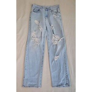 Vtg Riders Jeans Mens 34x33 * Distressed Destroyed Cotton Light Blue High Rise